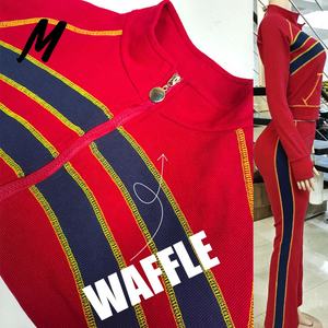 2025 Nieuwe Aanwinsten Dameskleding Waffle Lange Mouw Rits Hoodie Jack & Shorts 2-delig Set Dames Winter - Product Image 1