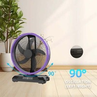 Ventilador Portátil AC/DC Recargable con 4 LED, Función de Oscilación de 3 Velocidades y Temporizador de 1 a 8 Horas para Cortes de Energía