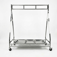 Support à viande mobile en acier inoxydable 304 avec plateau, robuste et résistant à la corrosion pour usage commercial (bœuf, mouton, porc)