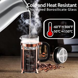 Cafetera Francesa de Vidrio Resistente al Calor, Color Oro Rosa - Product Image 4