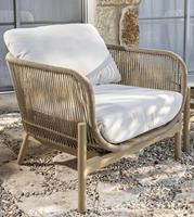 Ensemble de salon de jardin en aluminium 4 pièces avec fauteuils en corde, meubles d'extérieur pour terrasse, balcon, cour, canapés, groupe de sièges extérieur