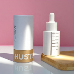 Custom 30 ml White Glass Dropper Bottle 30ml 1oz Serum Glass Bottle Essence Dropper Bottle for Skin Care Packaging with <b>Box</b> - Product Image 1