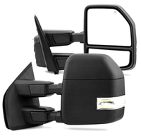XMAXVISION Nouveau 2021-2024 F150 Rétroviseur latéral chauffant avec clignotant, éclairage de zone, détecteur d'angle mort et capteur de température, pour remorquage, Noir