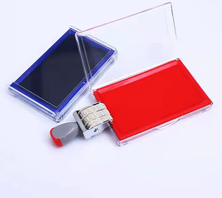 Stamp Pad - Black Red Blue Ink - Refillable Fingerprint ink pad