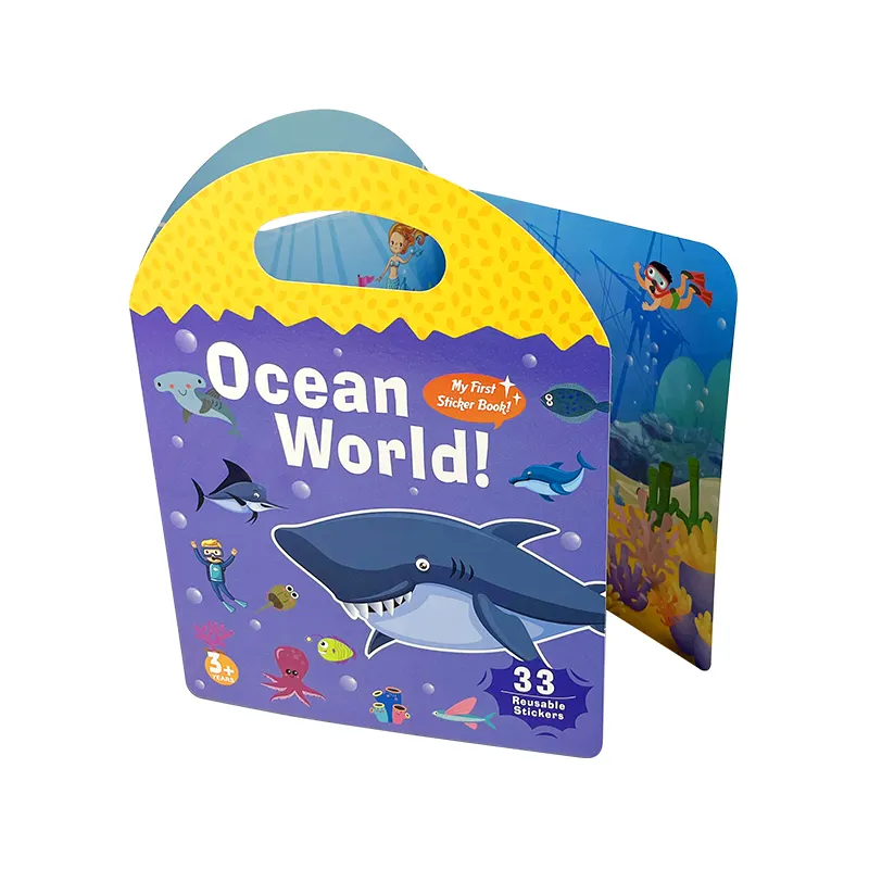 Прямые продажи с фабрики, низкая цена, индивидуальные самодельные наклейки, книги Ocean World, Новые образовательные игрушки