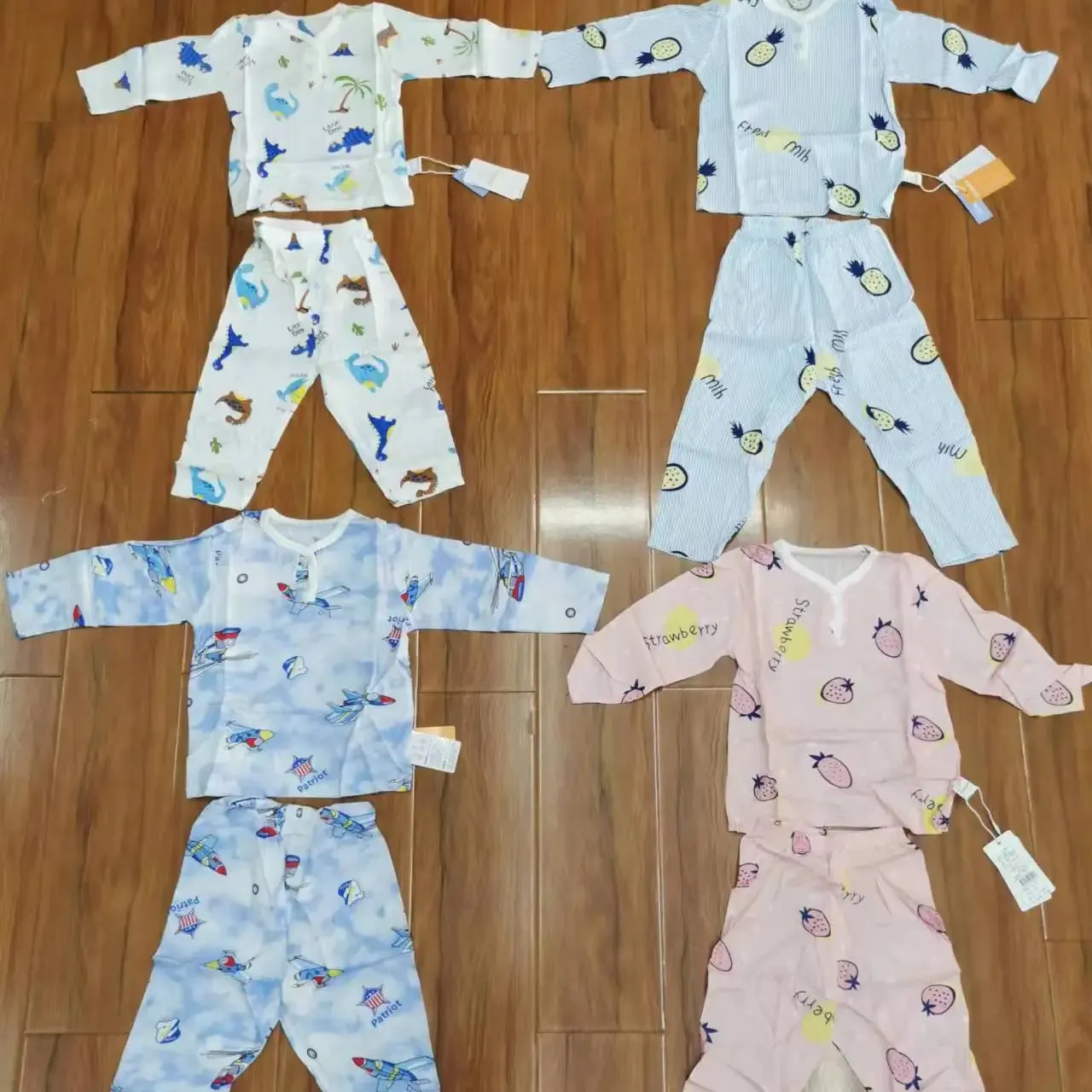 Newborn Baby Pajamas clothing sets baby Summer Short Sleeve Tops Boys Girls Outfits 2 Pieces overstock assorted leftover surplus