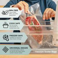 Sac d'emballage sous vide à 3 joints latéraux pour barrière à l'humidité 121 Sac de cuisson à la vapeur en nylon transparent en plastique à haute température