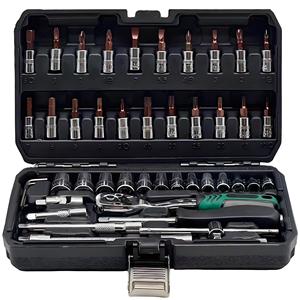Lot de 82 embouts de tournevis à cliquet hexagonaux avec étui souple portable pour réparation automobile - Outils en acier au carbone - Product Image 1