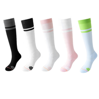 Chaussettes de compression multifonctionnelles colorées pour femmes, motif à carreaux, bas de genou pour la course à pied, le sport et le cyclisme-Techniques sans couture