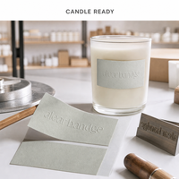Étiquette autocollante en papier gaufré pour bougies, texture en relief personnalisée pour bocaux en verre et emballages cadeaux, faible MOQ