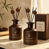 Nouvelle boîte d'emballage parfumée chocolat brun café, très vendue, avec logo doré, flacon diffuseur en verre vide de 100 ml et 150 ml avec boîte