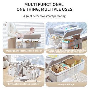 Faltbarer Mobiler Baby-Wickeltisch, Multifunktionale Neugeborenen-Pflegestation mit Aufbewahrungskörben für Massage und Badepflege - Product Image 6