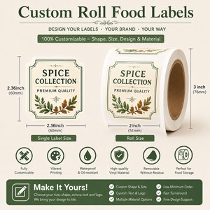 Rouleau d'étiquettes autocollantes pour pots à épices, personnalisées pour marque commerciale, imprimées, à forte adhérence, pour pots de <span class=keywords><strong>confiture</strong></span>, sauce, miel, contenants alimentaires, emballages alimentaires - Product Image 4