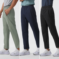 Pantalons d'extérieur Pantalons de jogging coupe-vent avec logo personnalisé pour hommes Tissu imperméable pour le sport Décontracté d'extérieur pour adultes Cordon de serrage plat