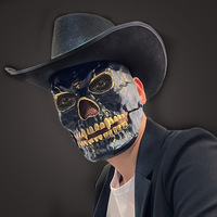 Masque de crâne d'Halloween personnalisé en plastique avec bouche mobile, accessoire de maquillage pour performance, danse, fête, costume d'horreur, fabriqué en Chine, pour les fêtes