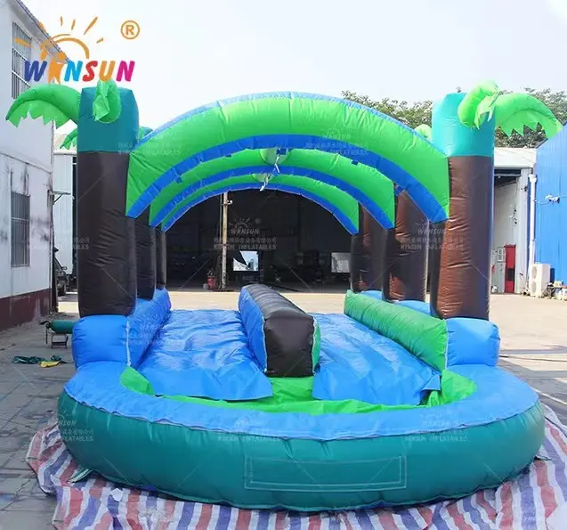 29 Length Outdoor Water Game Inflatable Coconut Tree Belly Water Slide And Slip For Adults