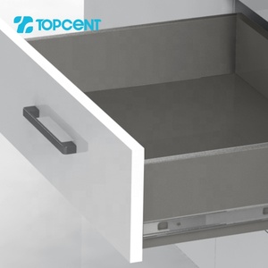 Glissière télescopique <span class=keywords><strong>à</strong></span> roulement <span class=keywords><strong>à</strong></span> billes noire moderne <span class=keywords><strong>à</strong></span> extension totale, capacité de charge 35 kg, pour tiroirs de cuisine et d'appartement en acier - Product Image 4