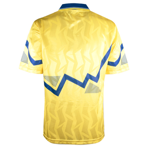 Maillot de football rétro personnalisé jaune à col polo boutonné, manches courtes, tricot géométrique zigzag, respirant, pour hommes, vente en gros - Product Image 2