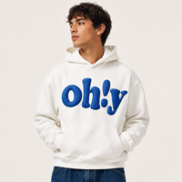 Sudadera con Capucha Personalizada en 3D, 100% Algodón, Diseño de Dibujos Animados, Corte Regular, Color Blanco, Estilo Urbano, Impresión Digital de Logotipo, Primavera, OEM