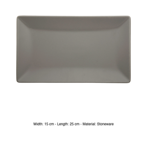 Plat de service Boston / Tokyo 25 × 15 cm en grès gris mat M1934 - Product Image 3