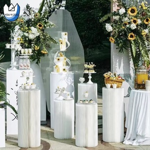 Youyizuo nhà máy đám cưới bán buôn trang trí hoa plinths hiển thị Acrylic đám cưới Vòng giấy cột cho đám cưới - Product Image 5