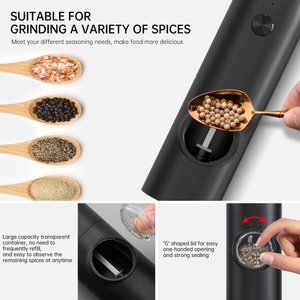 USB-C Rechargeable <b>Pepper</b> Mill Electric <b>Pepper</b> <b>Grinder</b> Mill with LED Light - Product Image 2
