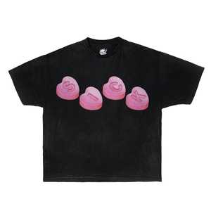 Camiseta Oversize con Estampado de Pastillas, Estilo Urbano Y2K, Diseño Meme - Product Image 1