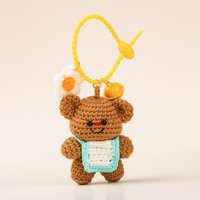 Porte-clés ours en tricot, poupée de dessin animé, ornement pour sac à dos, cadeau