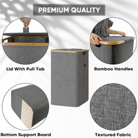Cesto de Roupa Suja Portátil para Banheiro, Dobrável, Grande Capacidade, com Tampa