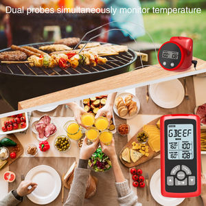 เครื่องวัดอุณหภูมิเนื้อแบบไร้สายสำหรับทำอาหารเครื่องวัดอุณหภูมิอาหารแบบดิจิตอลพร้อมที่จับเวลาตั้งปลุกอุณหภูมิหัววัดคู่ - Product Image 5