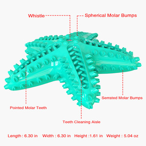 Star Shaped Tpr Chewing <b>Toy</b> for Dogs Teeth Cleaning <b>Interactive</b> Squeaky Pet <b>Toy</b> Solid Color Cute Design - Product Image 2