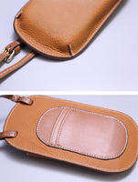 Tas Selempang Ponsel Model Baru Bergaya Mewah, Terasa Berkualitas Tinggi, Kecil dan Ramping, Kulit Asli, Ringan