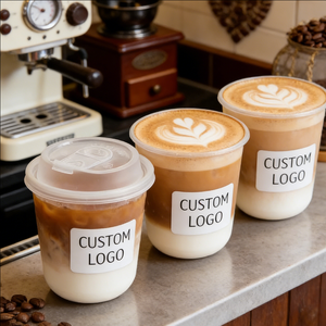 Vasos de Café Desechables Personalizables de PP de Pared Simple de 9 oz y 90 mm para Latte Helado - Product Image 2