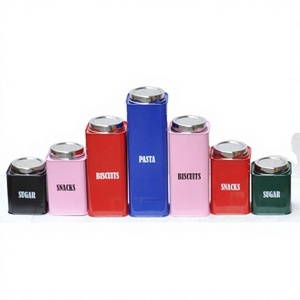 Juego de botes decorativos, cajas personalizadas multicolores, accesorios de cocina, azúcar, café, té, frutas secas, aperitivos, juego de tarros de botes - Product Image 1