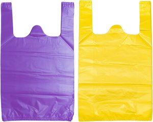 Bolsas de Camiseta Reciclables de HDPE Rosa con Asas Impresas en Serigrafía para Uso Comercial o Personal - Product Image 6