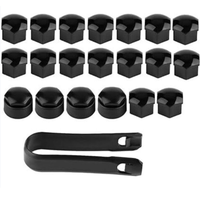 Nom du produit : Kit de 20+1 couvre-écrous de roue, capuchons de protection hexagonaux en plastique de 17 mm, 19 mm, 21 mm avec clip de retrait