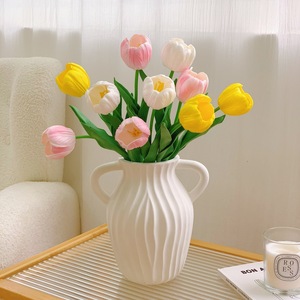 Ramo de Tulipanes Artificiales Muyu Chronicles, Rosa, Amarillo, Blanco, Coral, Naranja, Rojo, Rama Individual, Decoración para el Hogar, Accesorios para Bodas - Product Image 3