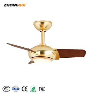 Işık kiti ve çekme ile entegre LED kapalı doğal pirinç Downrod MountCeiling Fan