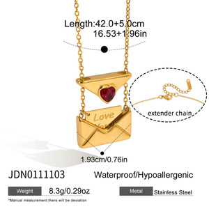 CAIOOCHE Bestseller Gioielli in Acciaio Inox per San Valentino, Collane con Lettera d'Amore Placcate in Oro 18k alla Moda, <span class=keywords><strong>Regalo</strong></span> per Coppie - Product Image 3