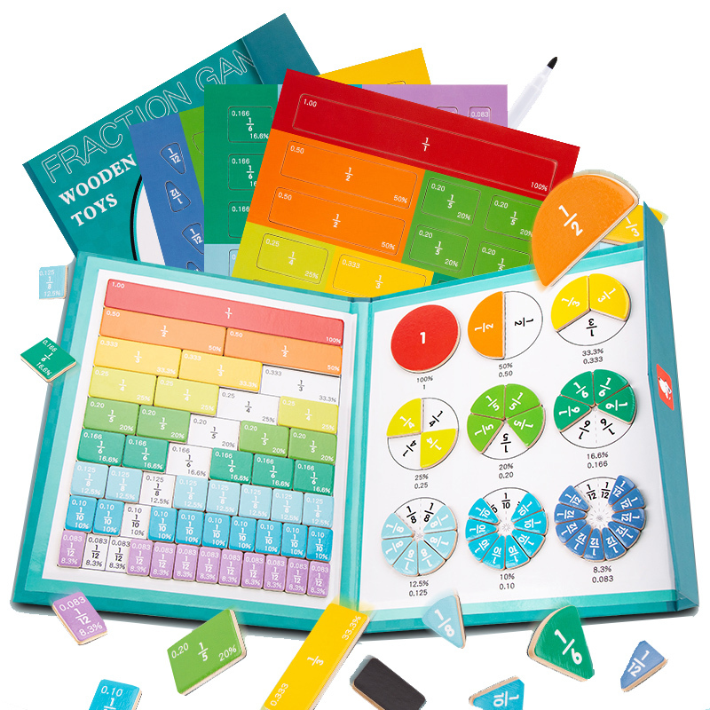 Wooden Magnetic Fraction Learning Math Toy