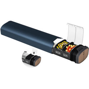 Boîte à pilules personnalisable et étanche pour 7 jours, en aluminium et bois, grande capacité, compartiment pour pilules, boîte à pilules pour recharge, organisateur de pilules - Product Image 6