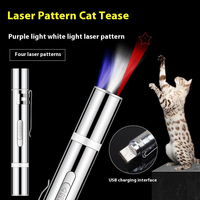 Jouet laser pour chat en acier inoxydable moderne et classique, rechargeable par USB, respectueux de l'environnement, avec projection multi-motifs, stylo pointeur interactif
