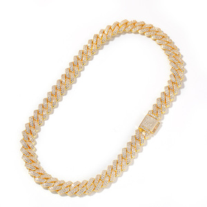 Collar Cubano para Hombre, Versátil y Moderno, Chapado en Oro con Piedras de Circonio - Product Image 6