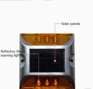 Цена производителя, высокая яркость Ip68, мигающий светофор, светоотражающий Алюминиевый Солнечный дорожный указатель, светодиодные дорожные маркеры - Product Image 3