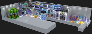 Modular Custom Commercial Indoor Playground with <b>Trampoline</b> Park Ball Pit and Climbing Wall - Product Image 6