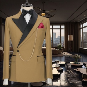Nouveau Costume <span class=keywords><strong>Homme</strong></span> Slim Fit 2025 en Viscose Peignée / Polyester, Simple Boutonnage, Col en V, Style <span class=keywords><strong>Moderne</strong></span> pour <span class=keywords><strong>Mariage</strong></span> et Événements Professionnels - Product Image 1