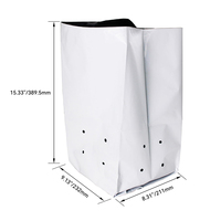 Sacs de culture de légumes de jardin pliables en plastique PE stabilisé aux UV, sacs de culture de plantes en polyéthylène blanc de 5 gallons
