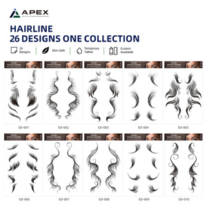 Autocollant <span class=keywords><strong>Tatouage</strong></span> Capillaire Bébé pour Cheveux, Bords Imperméables, Faux Autocollant Temporaire pour Ligne de Cheveux 110x180mm pour Femmes Noires et Perruques en Dentelle - Product Image 2
