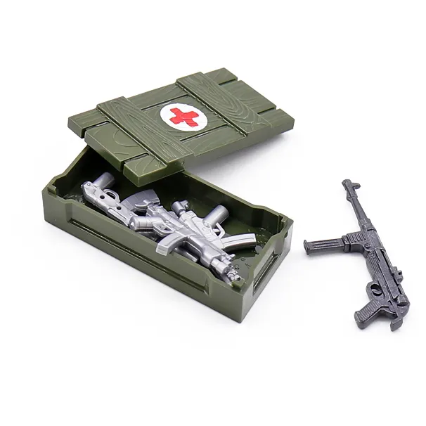 Unisex WW2 War Medical Case Equipment SWAT Team Building Block Mini Figure Toy Plastic Weapon Pack Accessories Kits Military