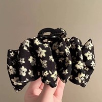 Nouvelle mode : Pinces à cheveux pour femmes, pinces requin pour filles, pinces à queue de cheval rétro à imprimé floral, accessoires capillaires pour filles